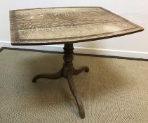 A 19th Century oak and cross-banded tea table,