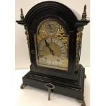 A 19th Century German ebonised cased mantel clock,
