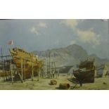 AFTER DAVID SHEPHERD "Slave Island, Aden", colour print, 50 cm x 75 cm,