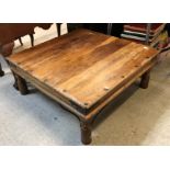 An Indonesian hardwood square coffee table,