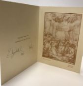 A Royal Christmas card signed "Elizabeth R and Prince Philip",