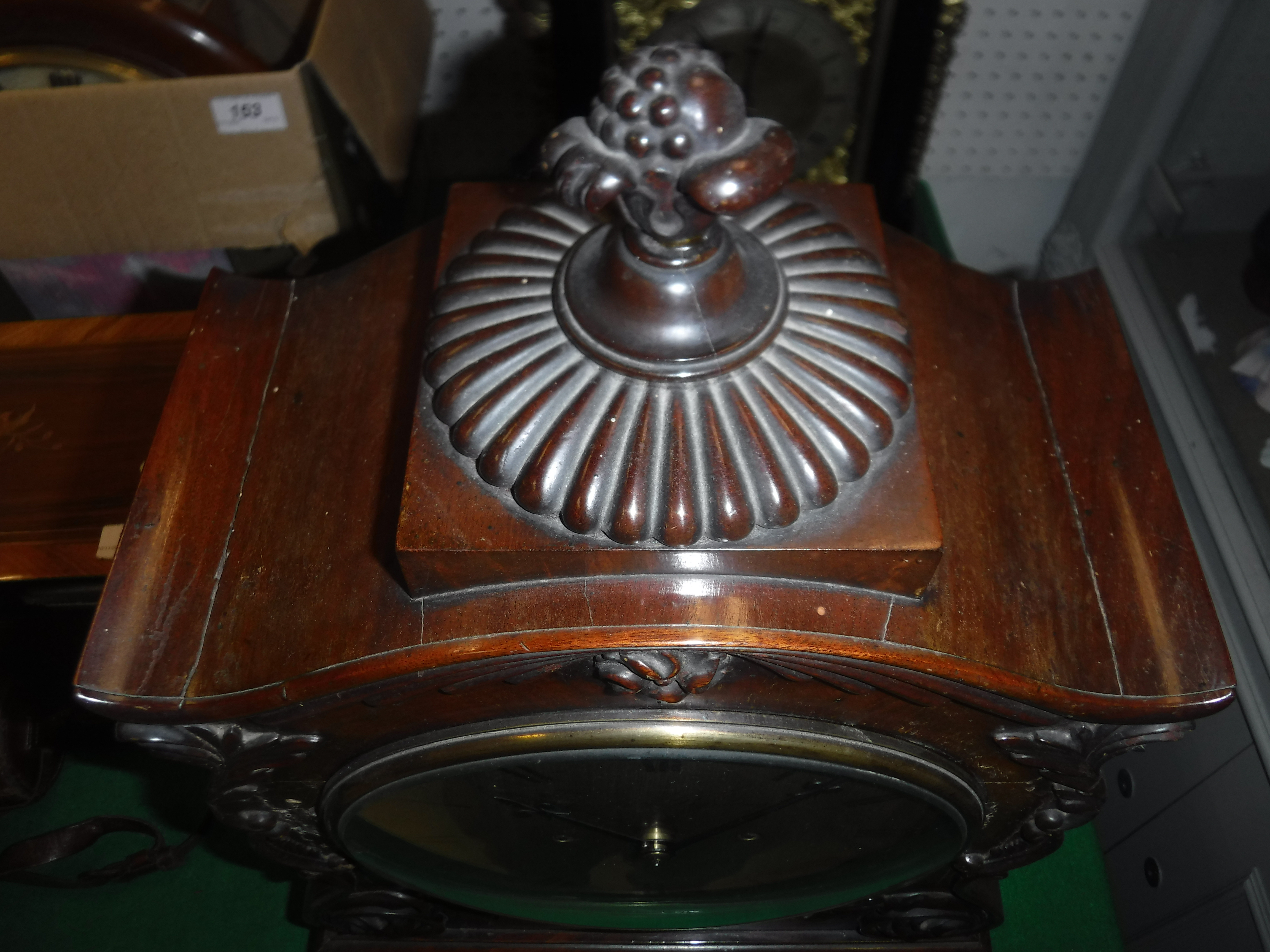 A 19th Century mahogany cased mantel clock with applied moulded scrolling foliate decoration, - Image 3 of 29