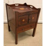 A 19th Century mahogany and inlaid night table,