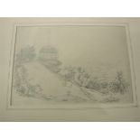 IN THE MANNER OF J CONSTABLE "Flagstaff at Bonchurch Isle of Wight", pencil drawing,