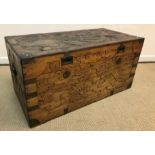 A carved camphor wood chest with exotic bird, phoenix and dragon decoration,