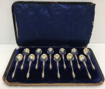 A set of twelve late Victorian silver gilt Apostle spoons (by Henry John Lias and Henry John Lias