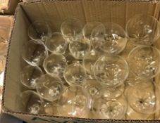A collection of four boxes of Webb and other cut drinking glasses including wines,