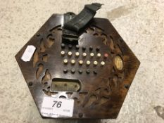 A 19th Century rosewood cased Louis Lachenal forty-eight button concertina No'd 13347