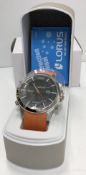 A Lorus Chronograph watch, digital and analogue, with instruction booklet,