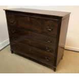 A late George III mahogany and inlaid secretaire chest,