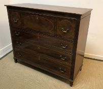 A late George III mahogany and inlaid secretaire chest,