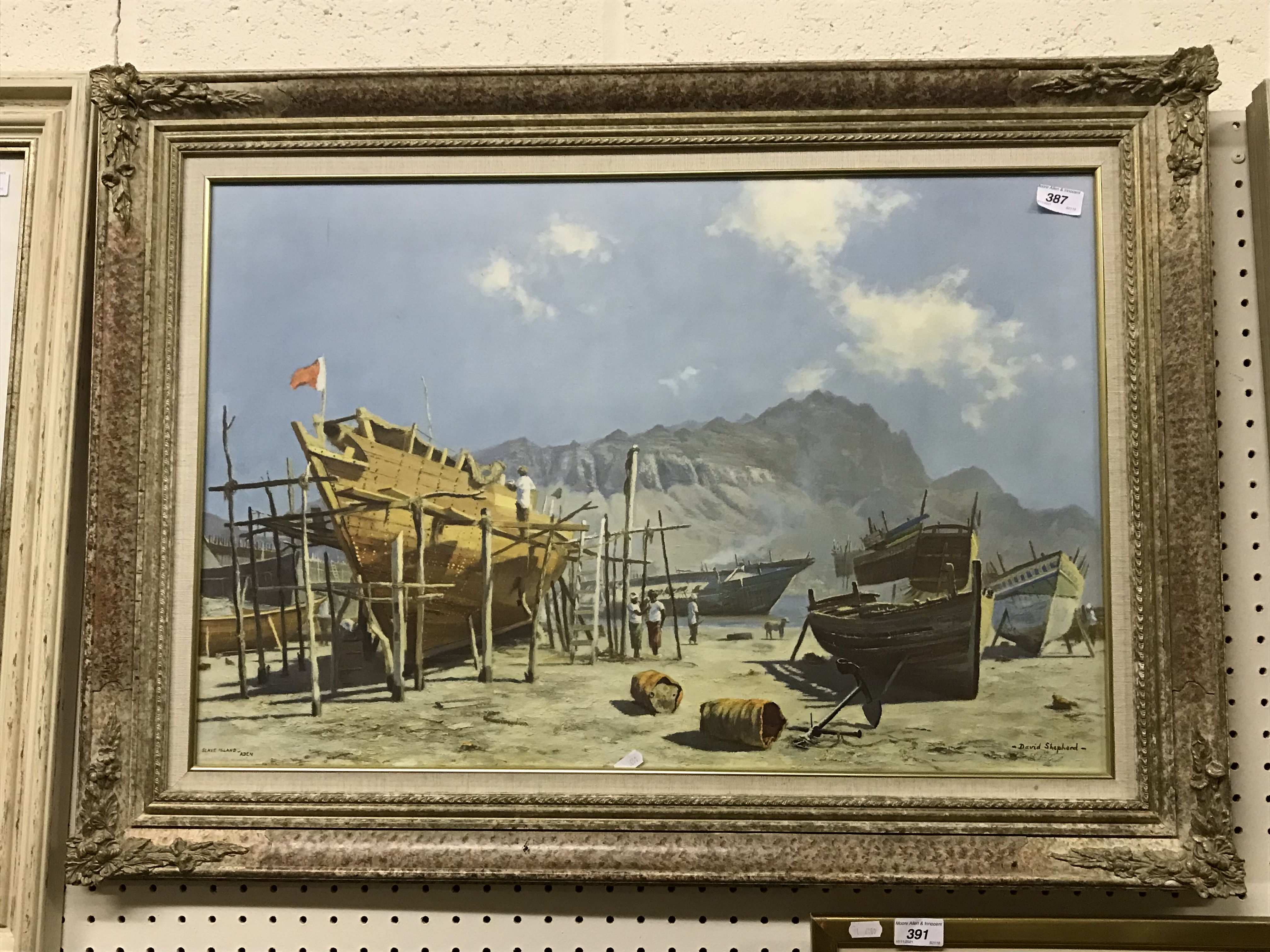 AFTER DAVID SHEPHERD "Slave Island, Aden", colour print, 50 cm x 75 cm, - Image 3 of 4