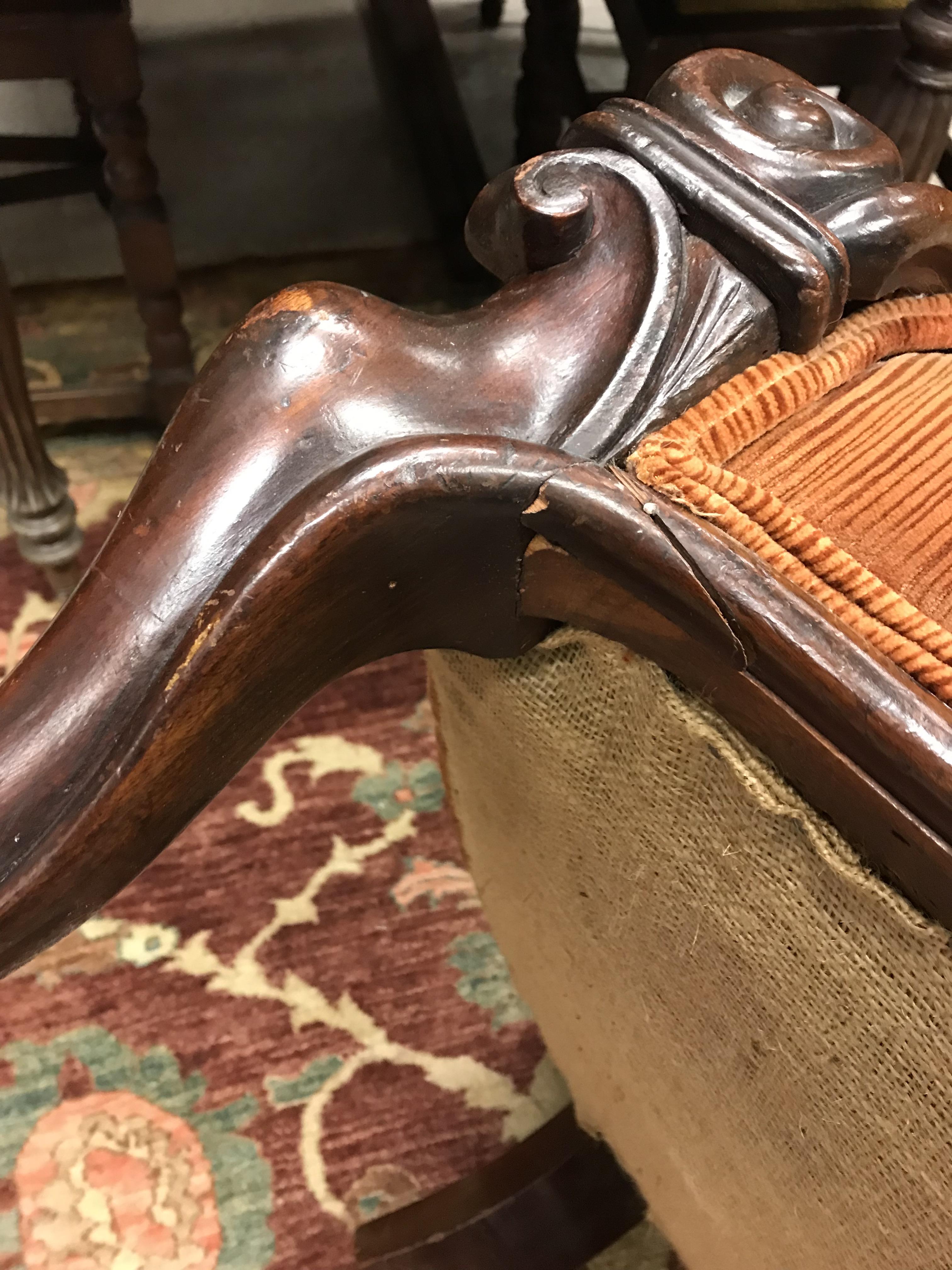 A Victorian mahogany show frame button back upholstered salon chair, - Image 2 of 17