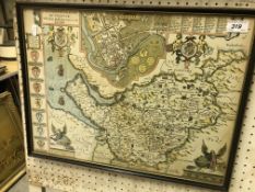 A collection of decorative pictures to include reproduction maps,