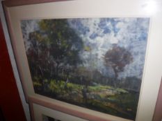 AUBREY SYKES "Landscape study with figure in foreground", pastel, signed lower left, 53 cm x 71 cm,