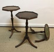 A 19th Century mahogany washstand with dummy drawer, raised on turned tapering legs,