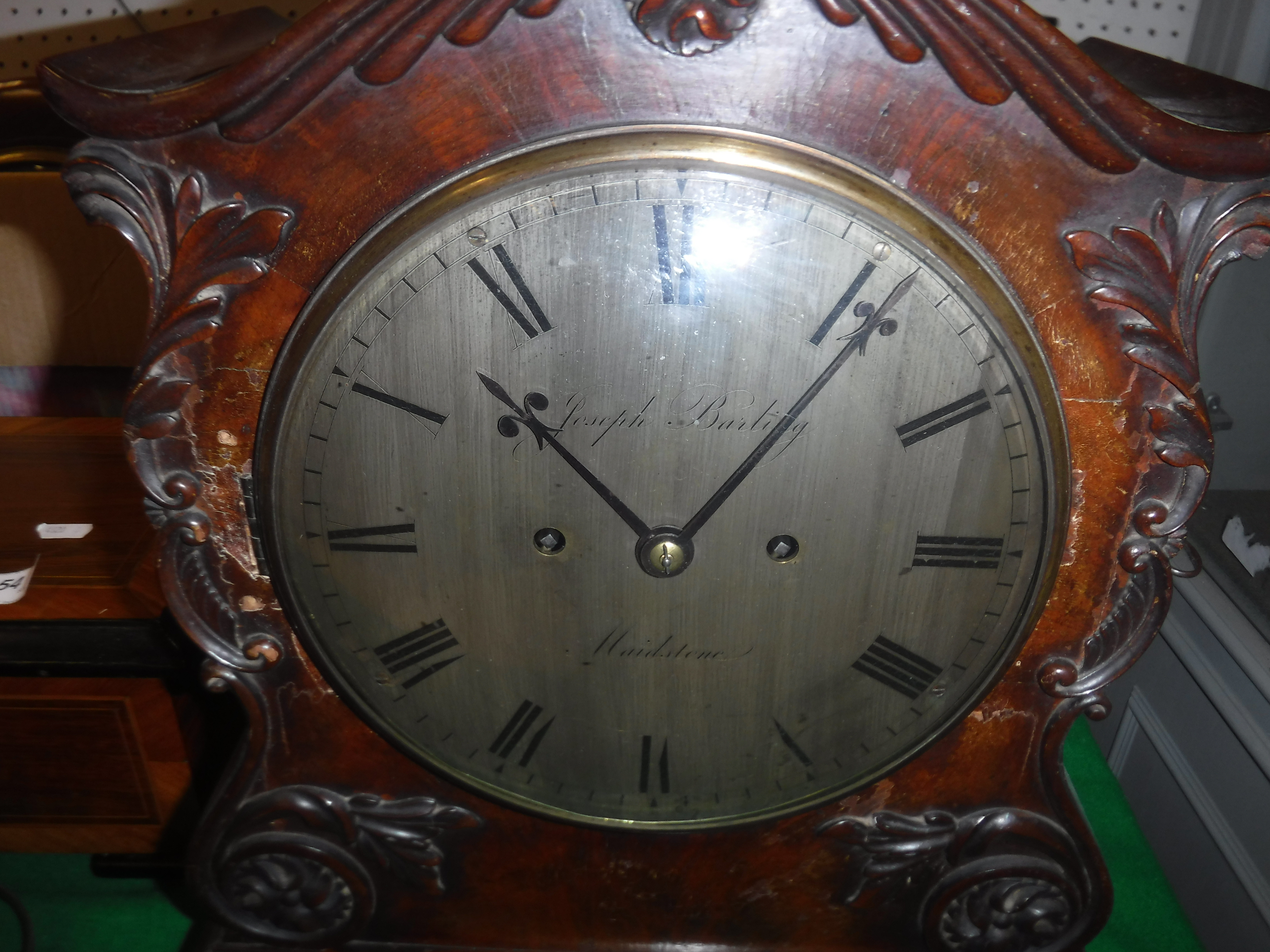 A 19th Century mahogany cased mantel clock with applied moulded scrolling foliate decoration, - Image 18 of 29