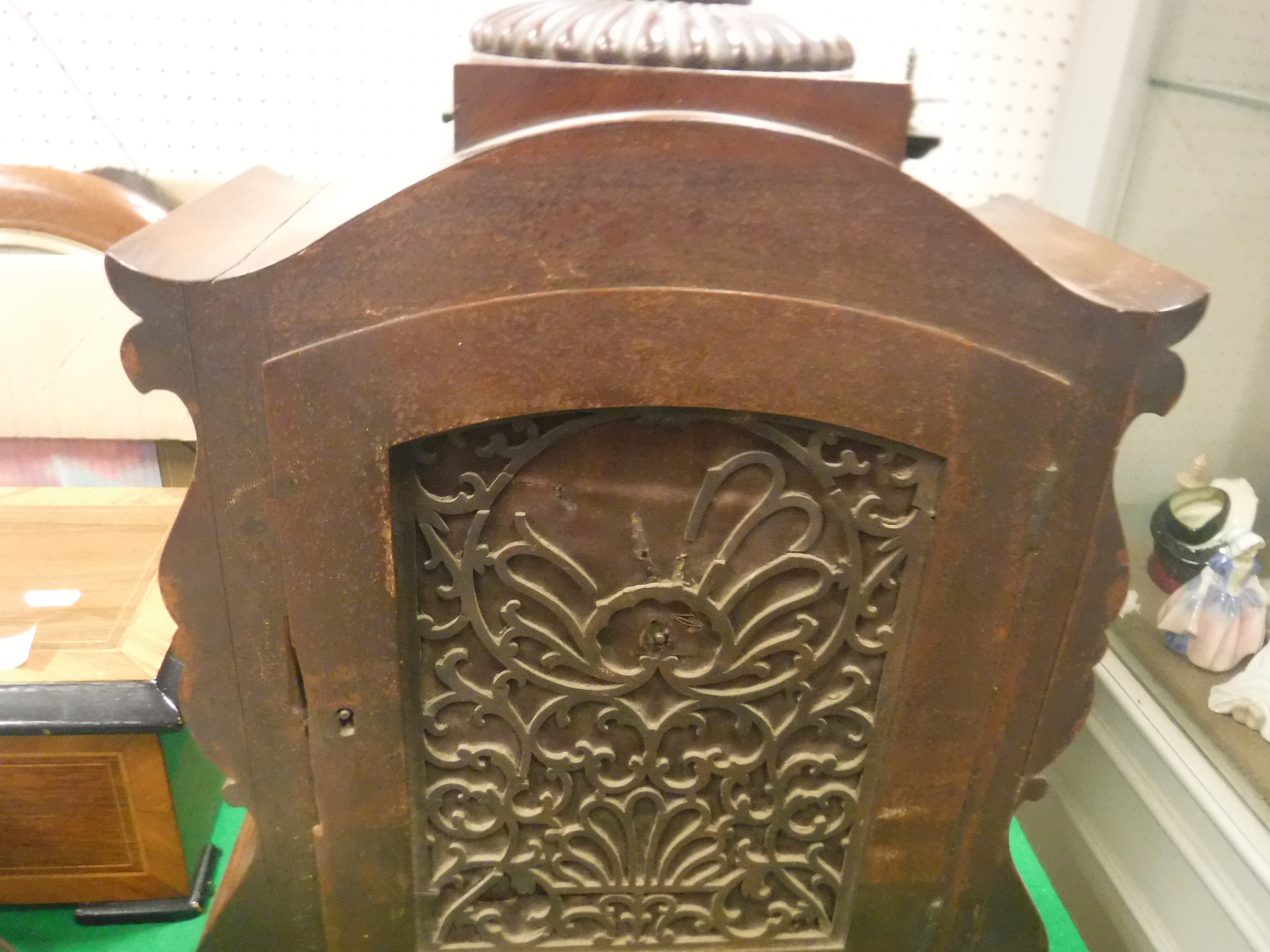 A 19th Century mahogany cased mantel clock with applied moulded scrolling foliate decoration, - Image 21 of 29