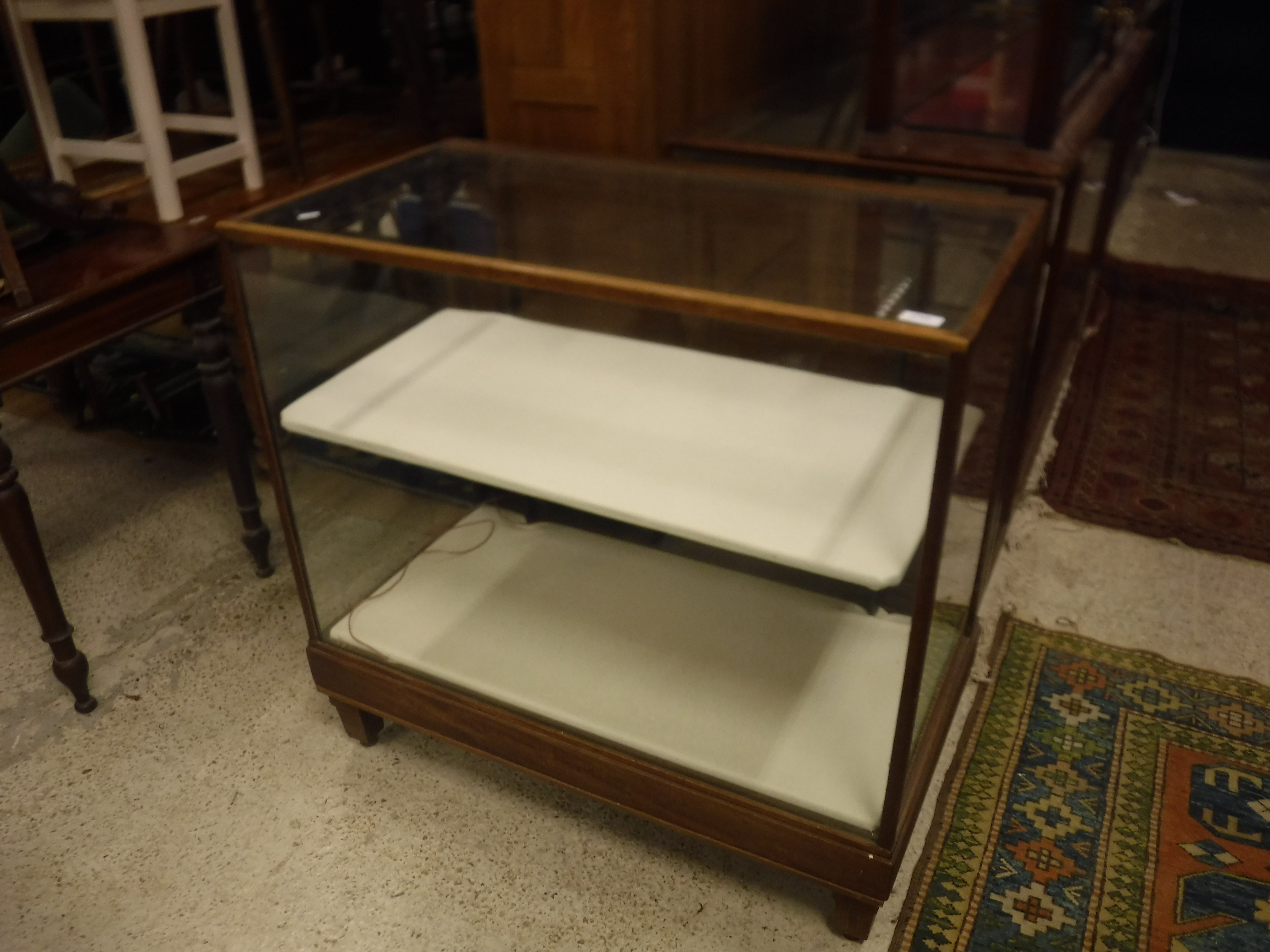 An early 20th Century mahogany framed shop display counter with glazed panels and sliding door to - Image 4 of 11