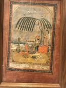 19TH CENTURY MUGHAL SCHOOL "Recumbant figure with trays of drink and food beneath a palm tree,