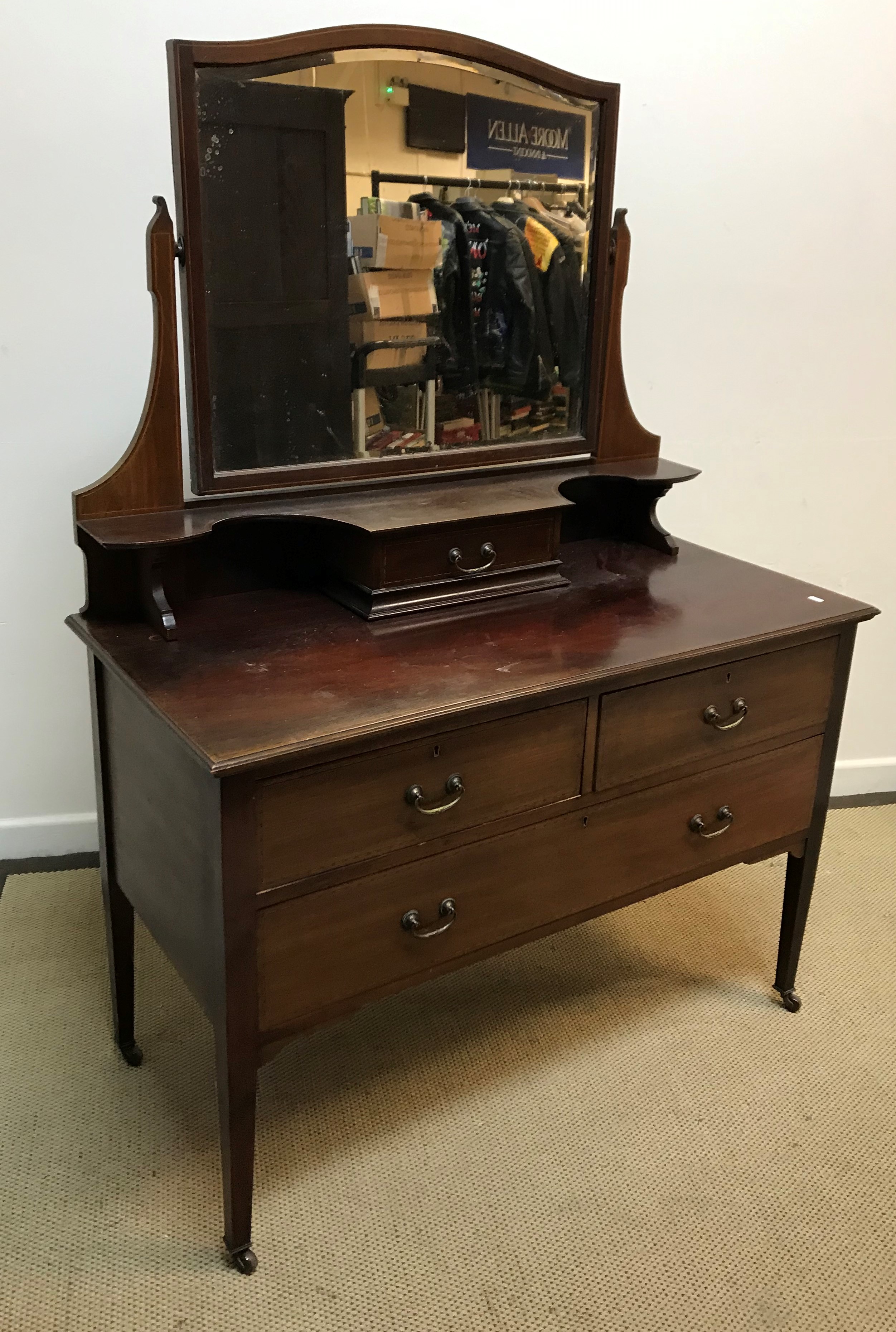 A Victorian mahogany duchess dressing table, 114 cm wide x 50 cm deep x 157. - Image 2 of 3
