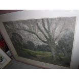 AUBREY SYKES "The bridge", landscape study, pastel, signed lower right, 53 cm x 70 cm,