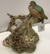 A 19th Century Meji period Japanese satsuma ware polychrome decorated figure of a pigeon (or poss.