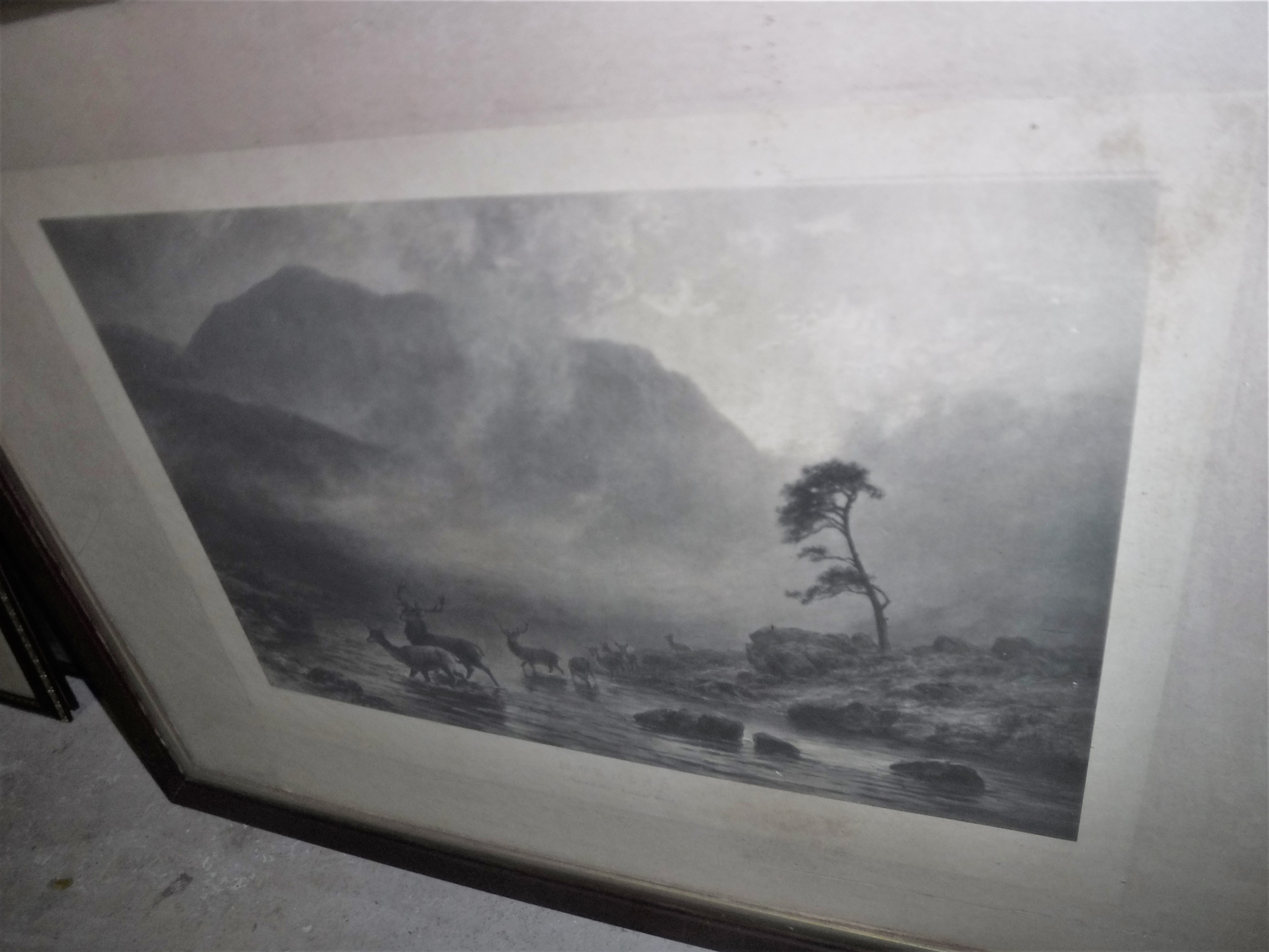 AFTER CHARLES STEWART "Morning (Return to their moorland home)", black and white etching,