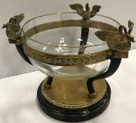 A 20th Century cast brass table centre fruit bowl in the French Empire taste,