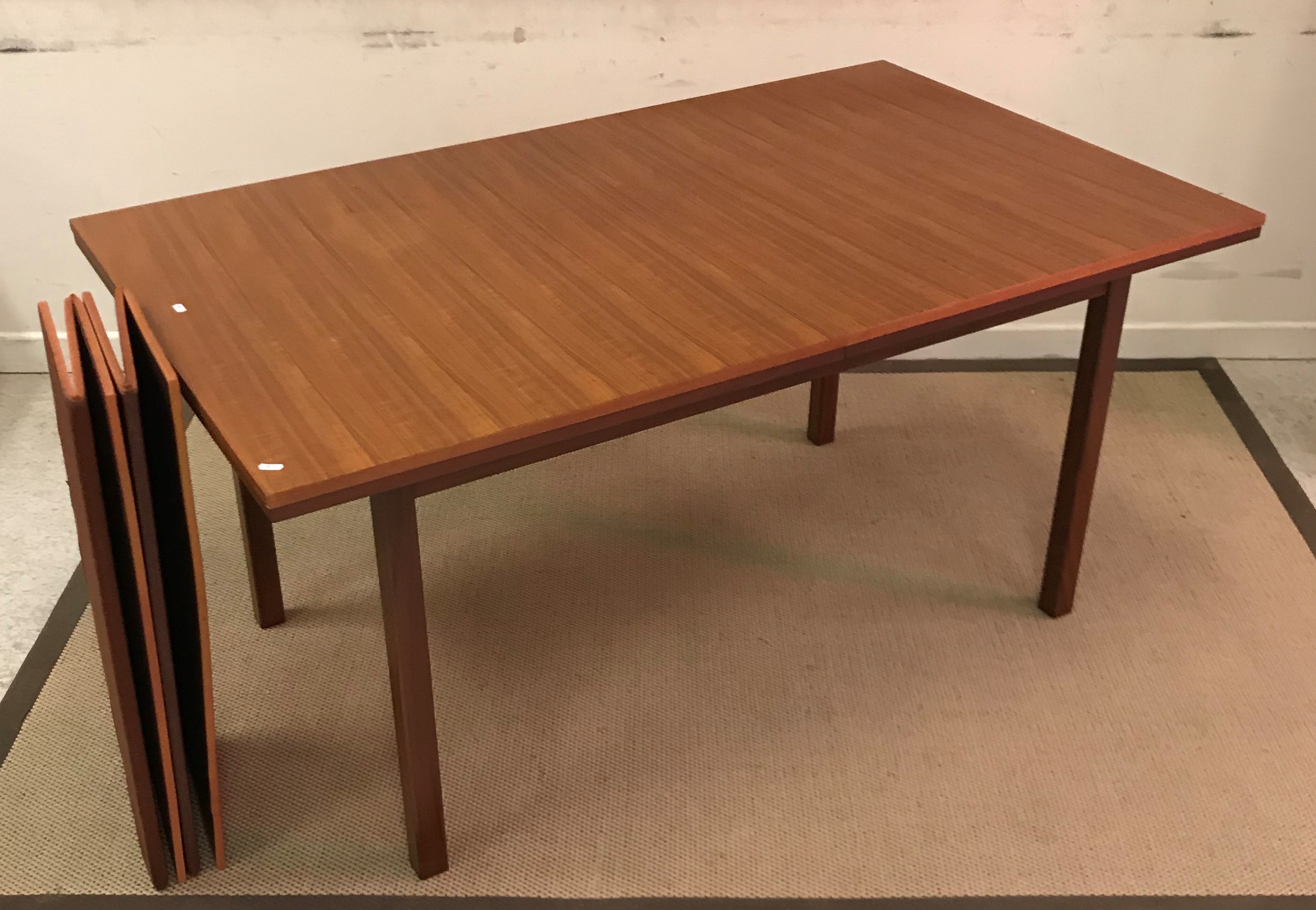 A modern teak rectangular dining table of plain form, 154.5 cm wide x 91. - Image 4 of 6