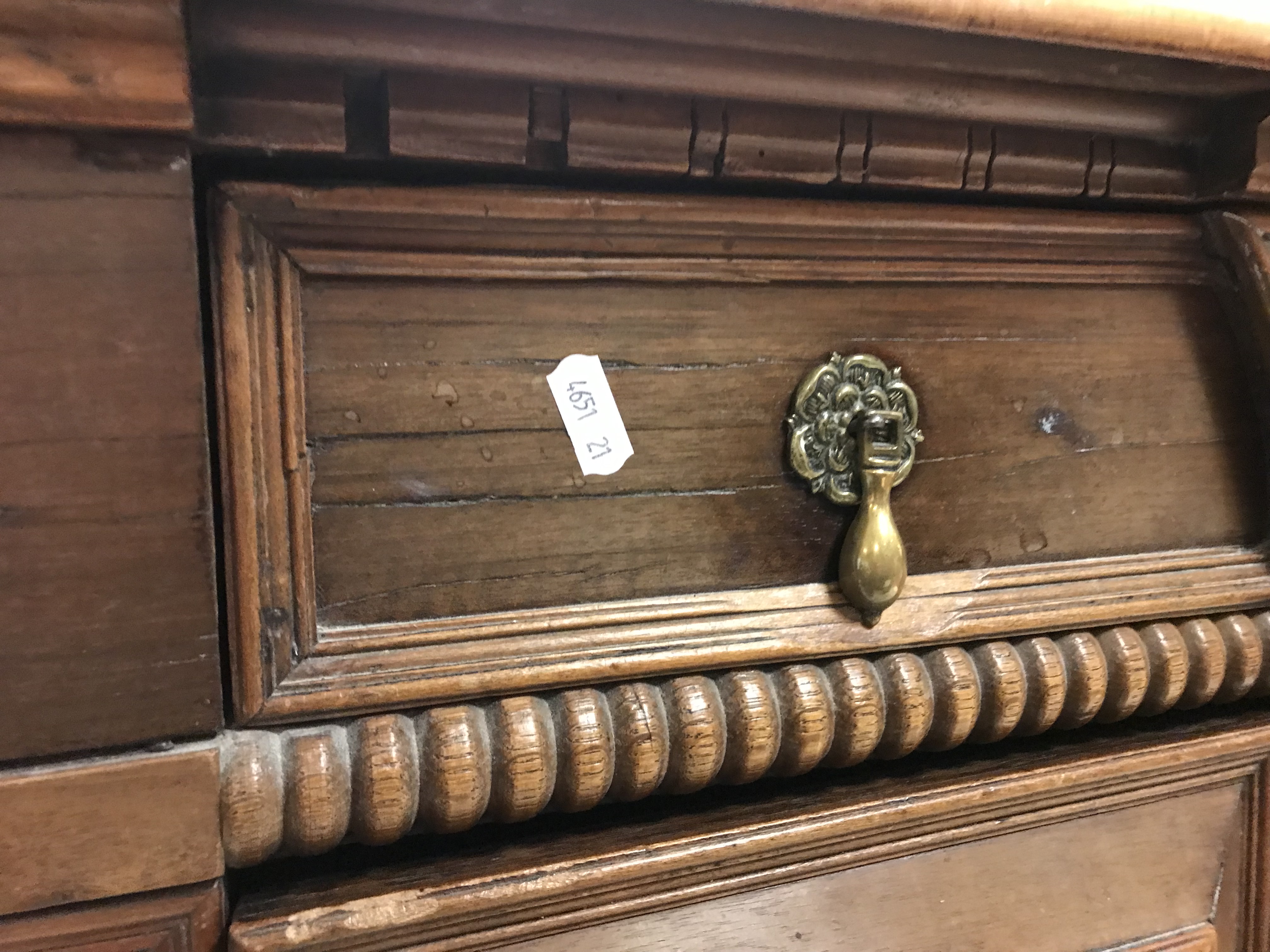 A 17th Century oak and walnut chest, - Image 8 of 26