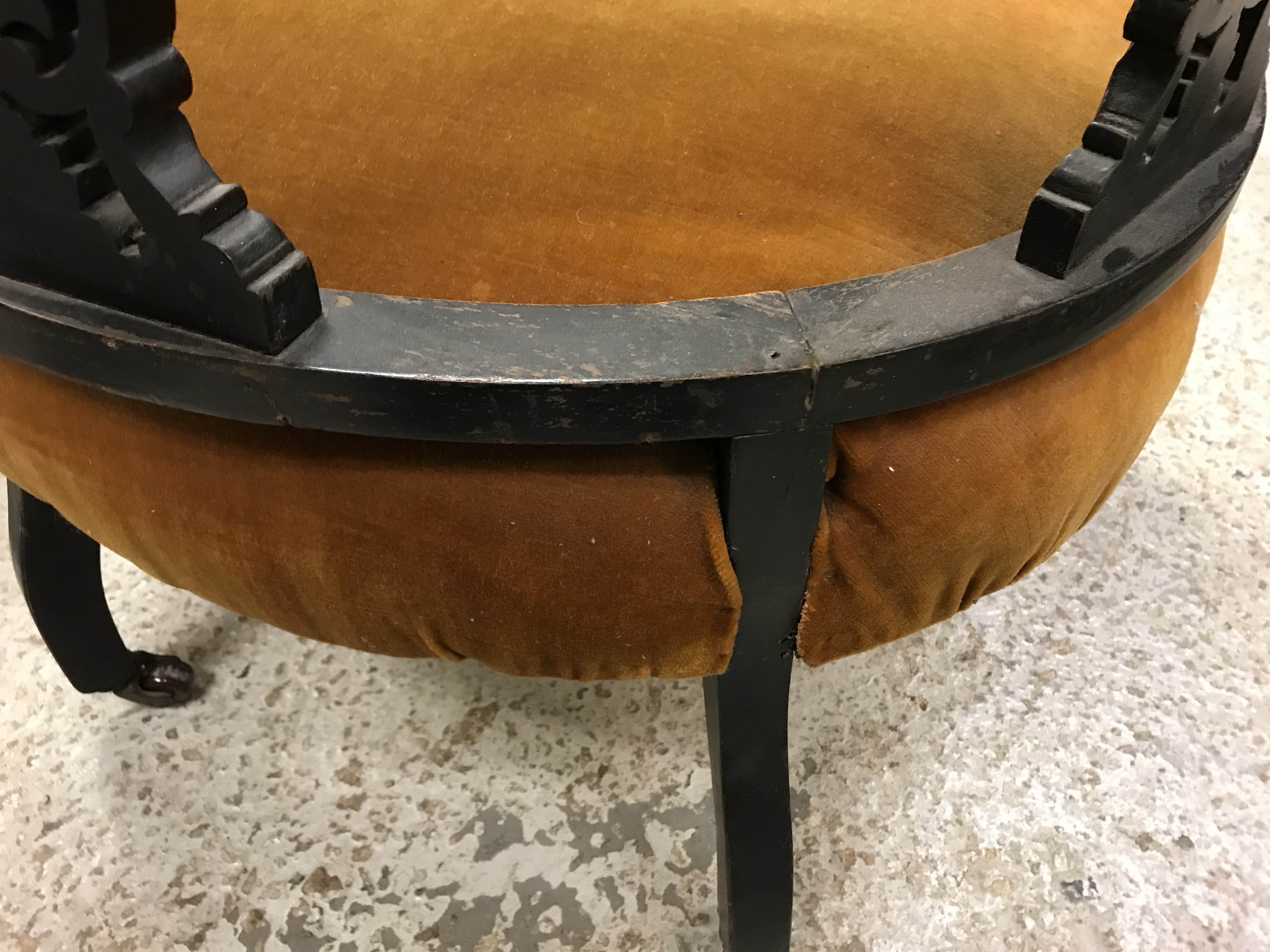 A Victorian ebonised salon suite of two tub chairs and four standard chairs CONDITION - Image 19 of 33