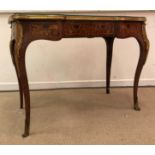A 19th Century French rosewood and marquetry inlaid bureau plat,