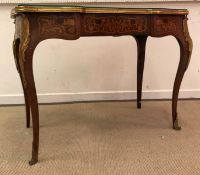 A 19th Century French rosewood and marquetry inlaid bureau plat,