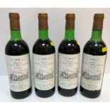 Four bottles Chateau La Tour Haut Caussan Médoc 1976