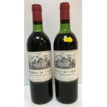 Two bottles Chateau du Cauze Saint Émilion Grand Cru 1981