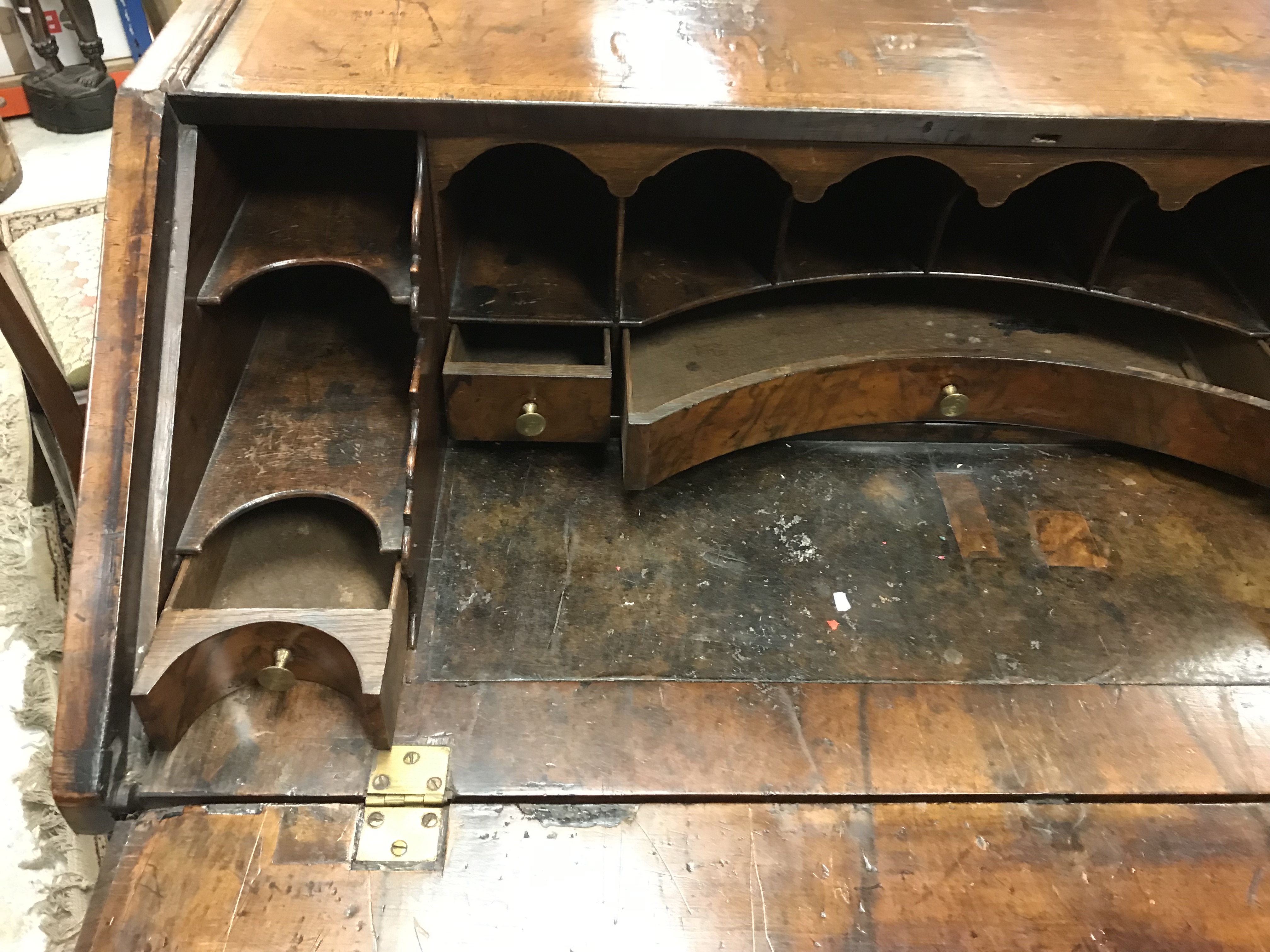 An early 18th Century walnut bureau, - Image 20 of 48