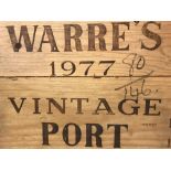 Twelve bottles Warre's Vintage Port 1977 (owc)