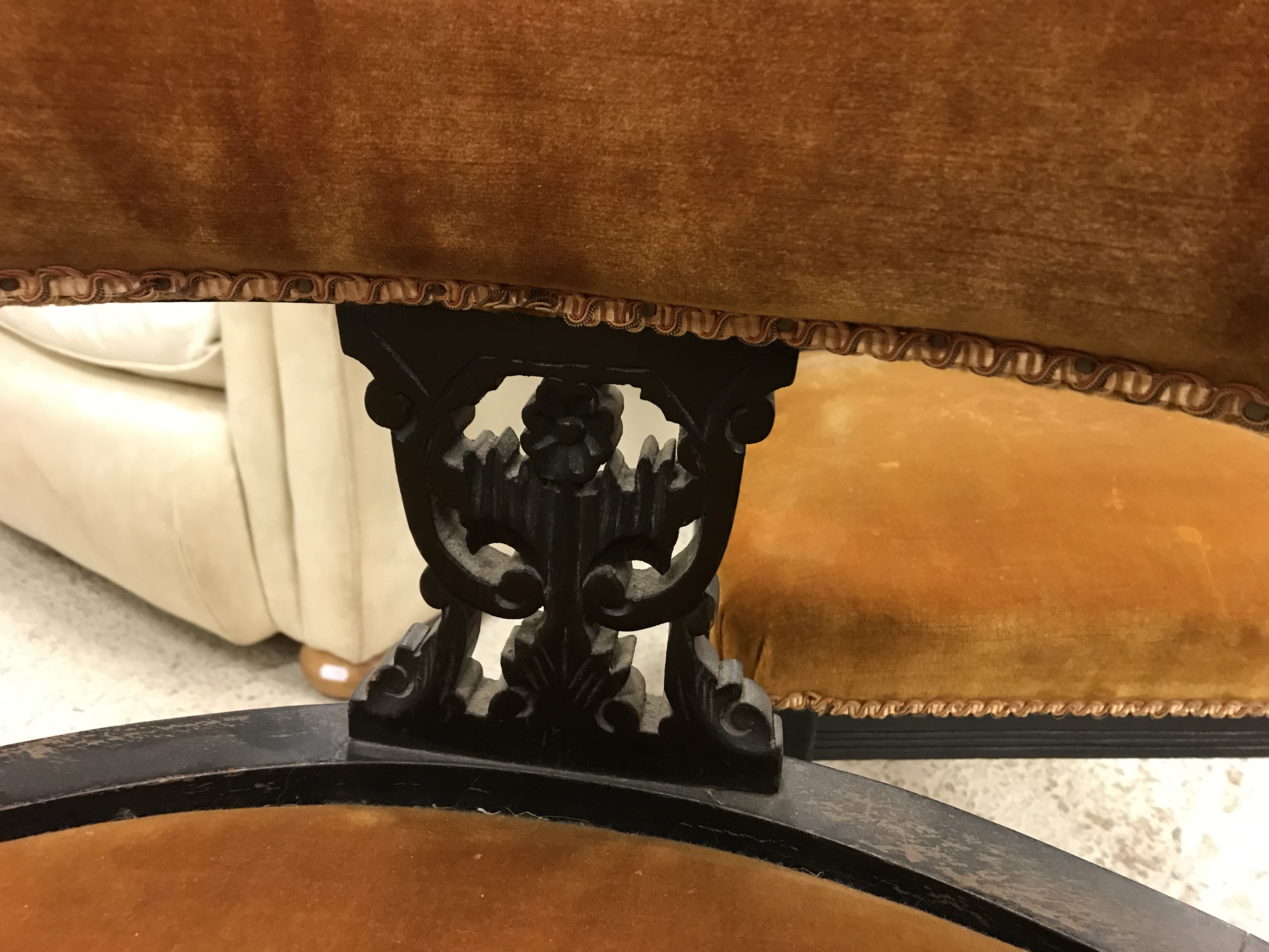 A Victorian ebonised salon suite of two tub chairs and four standard chairs CONDITION - Image 4 of 33