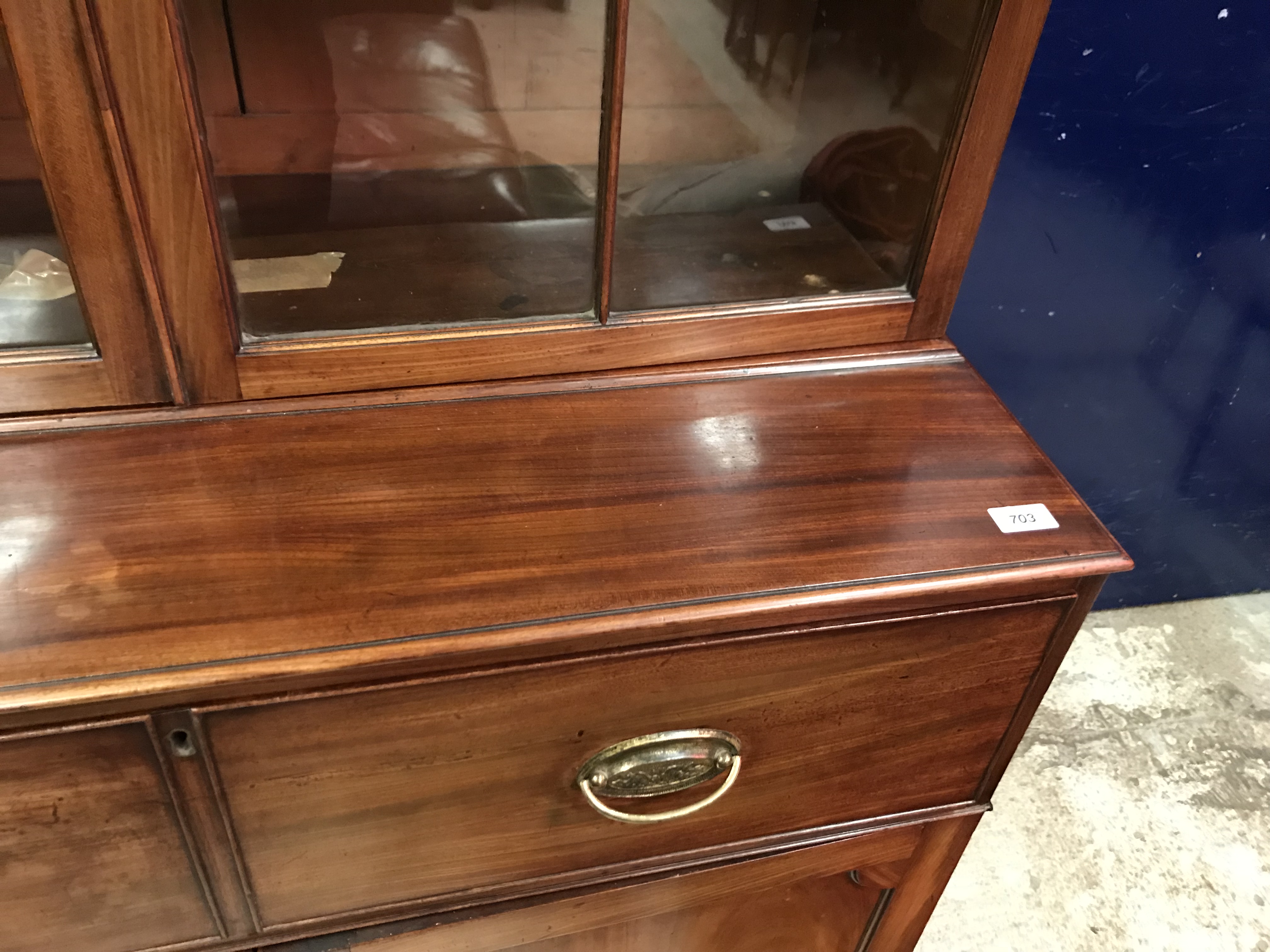 A George III mahogany bookcase cabinet, - Image 9 of 35