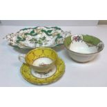 A box of various china wares to include Jackson & Gosling Ye Old English Grosvenor china yellow