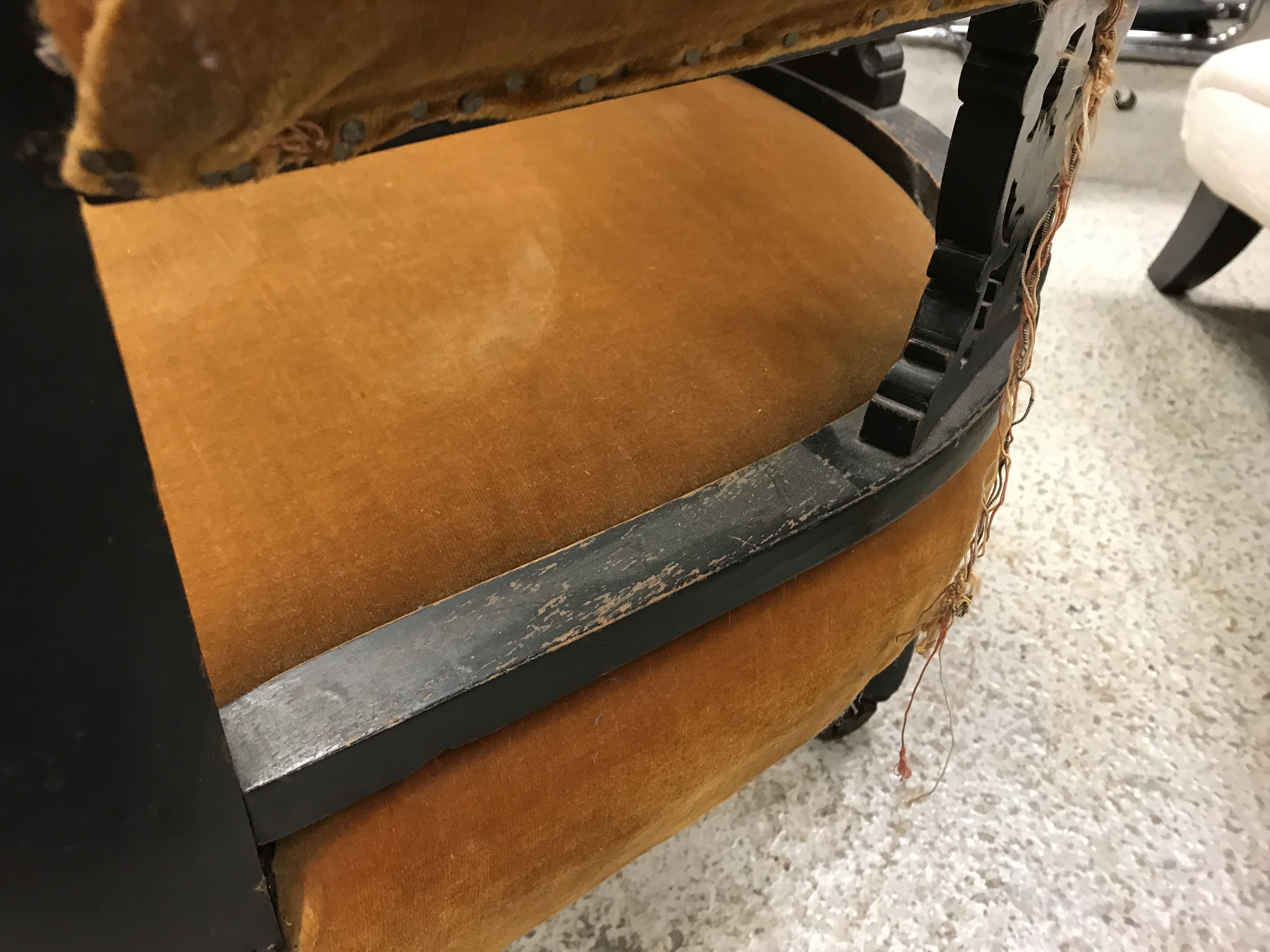 A Victorian ebonised salon suite of two tub chairs and four standard chairs CONDITION - Image 17 of 33