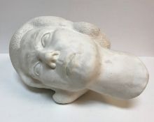 An early to mid 20th Century white pottery head of Liz Clarke in the Art Deco style (American -