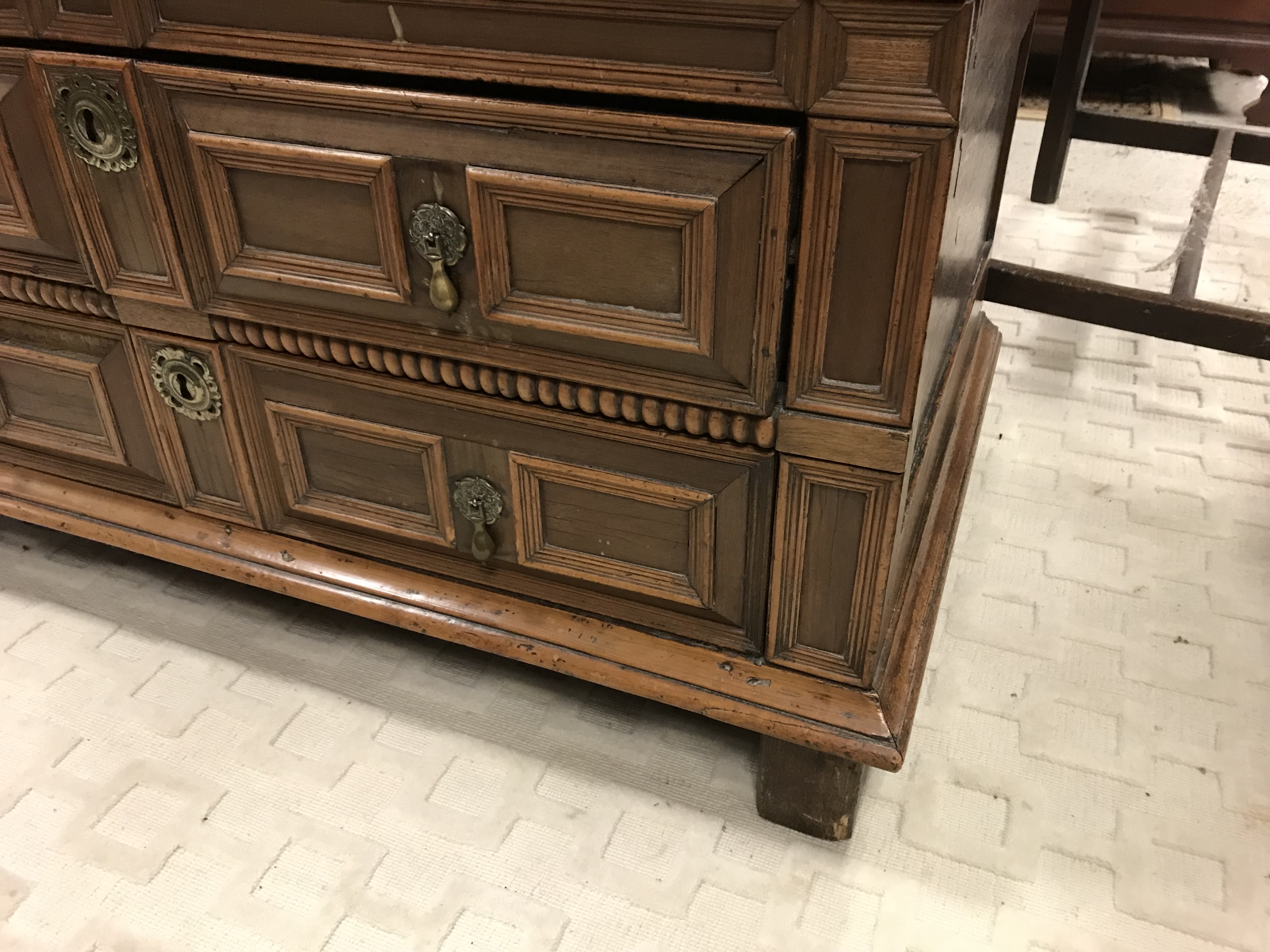 A 17th Century oak and walnut chest, - Image 12 of 26