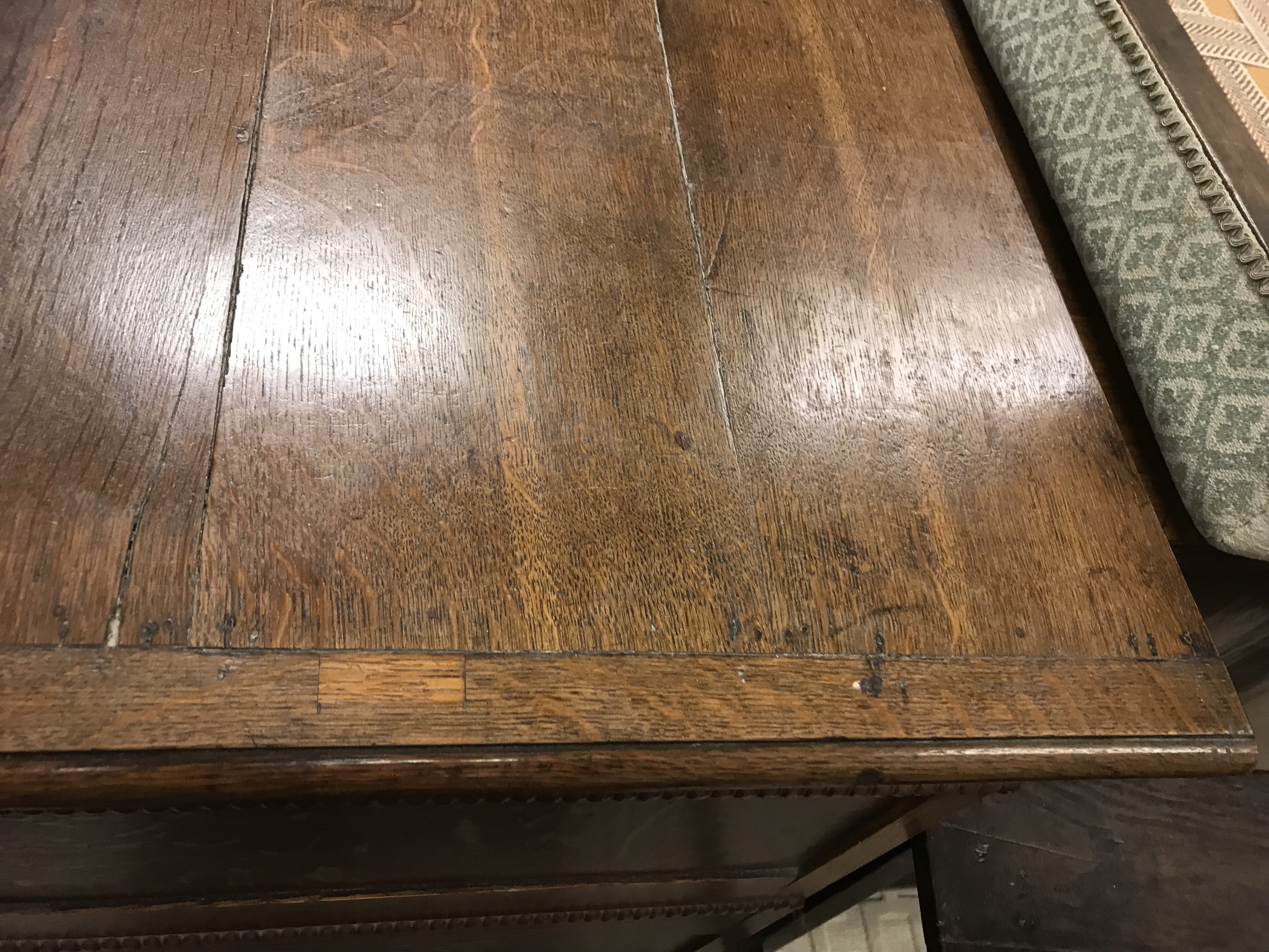 A 17th Century oak and walnut chest, - Image 6 of 26