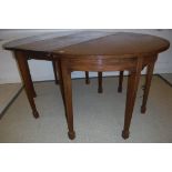 A 19th Century mahogany D end dining table of plain form,