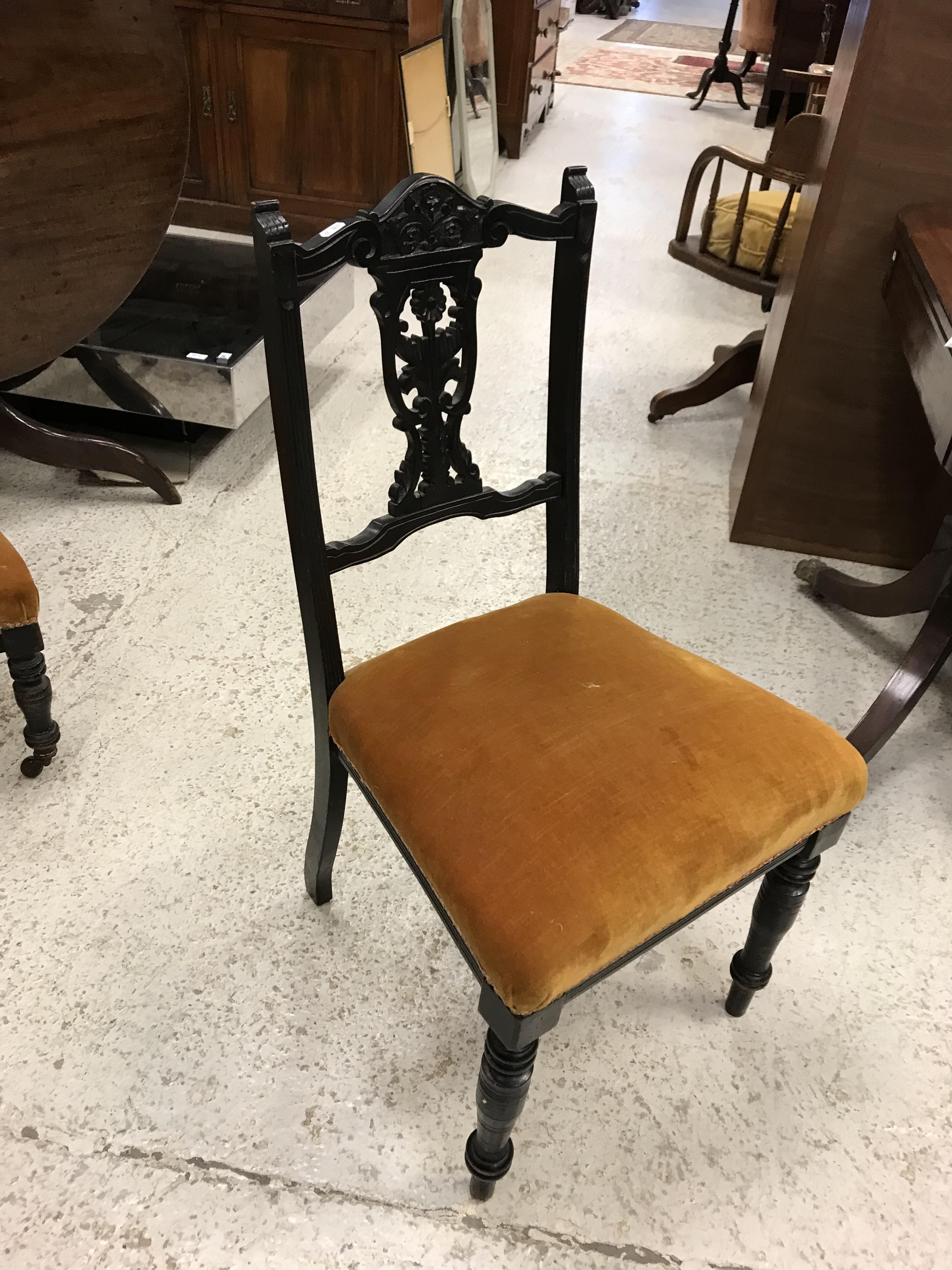 A Victorian ebonised salon suite of two tub chairs and four standard chairs CONDITION - Image 33 of 33