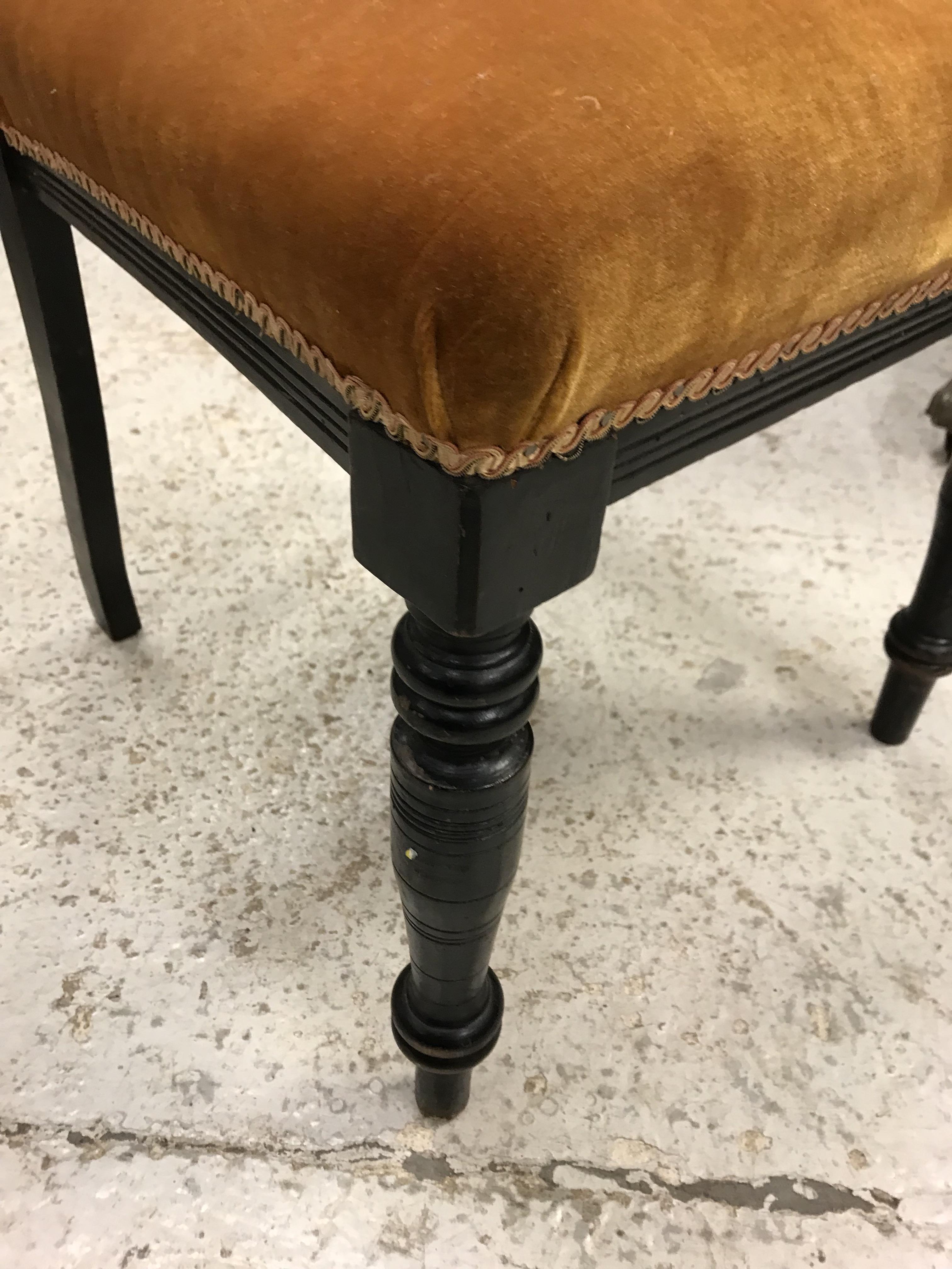 A Victorian ebonised salon suite of two tub chairs and four standard chairs CONDITION - Image 26 of 33