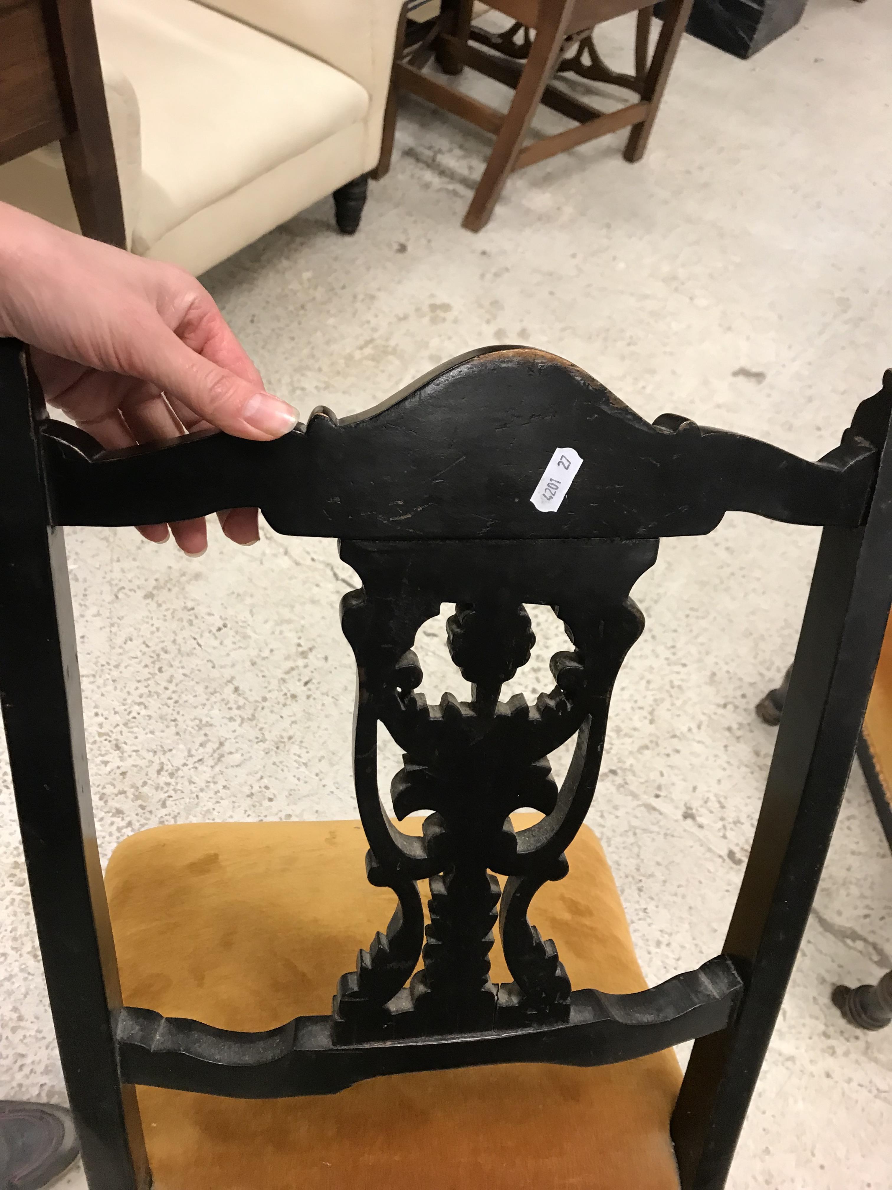 A Victorian ebonised salon suite of two tub chairs and four standard chairs CONDITION - Image 27 of 33