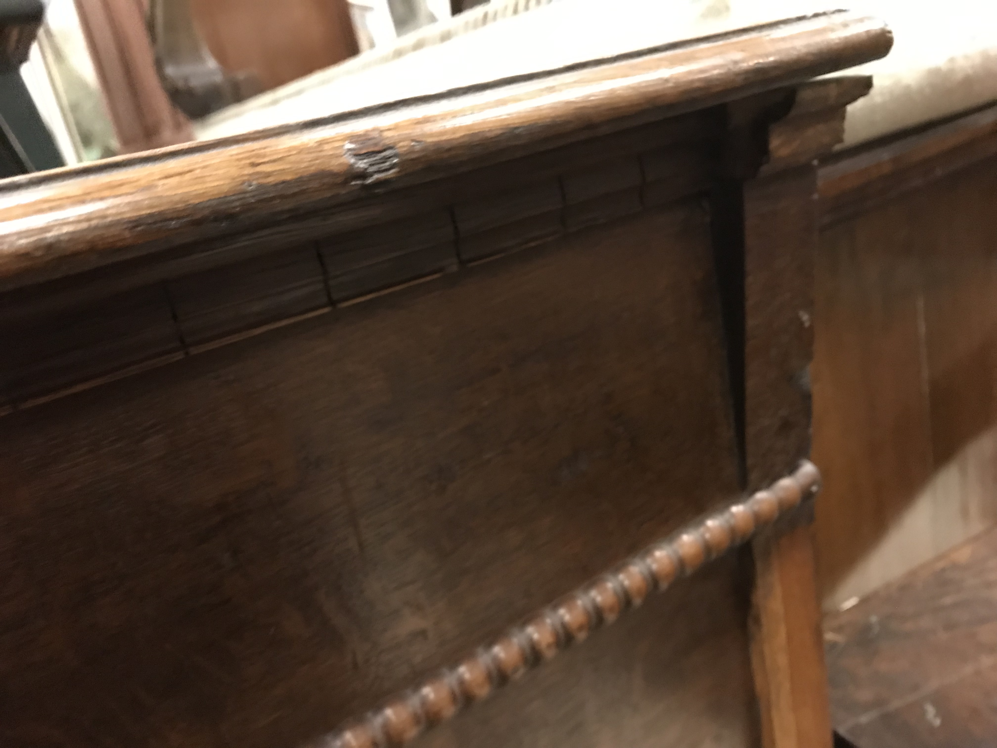 A 17th Century oak and walnut chest, - Image 17 of 26